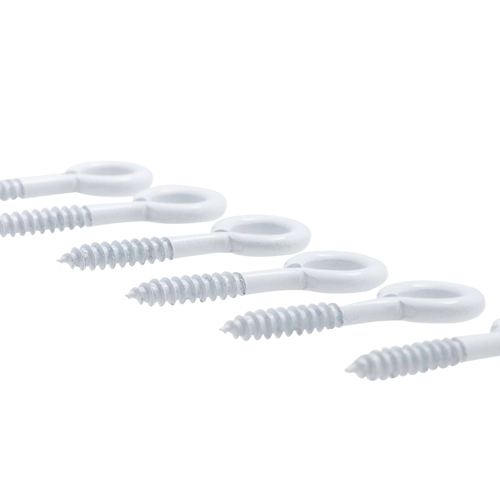 Piton à visser plastifié blanc filet bois Viswood - 2,5x10mm (lot de 18 pitons) - Image 3