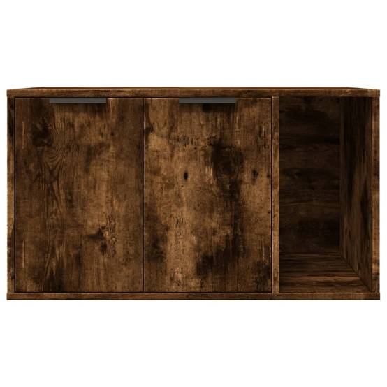 Meuble de bac à litière pour chat bois d'ingénierie chêne fumé 80 x 50 x 45 cm - PANGIVO - Image 5