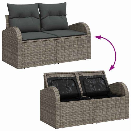ComfortXL - Salon de Jardin d'Angle 7 Places Polyrotin Modulable avec Pieds Réglables pour Terrasse Gris – ComfortXL Outdoor Living - Image 3