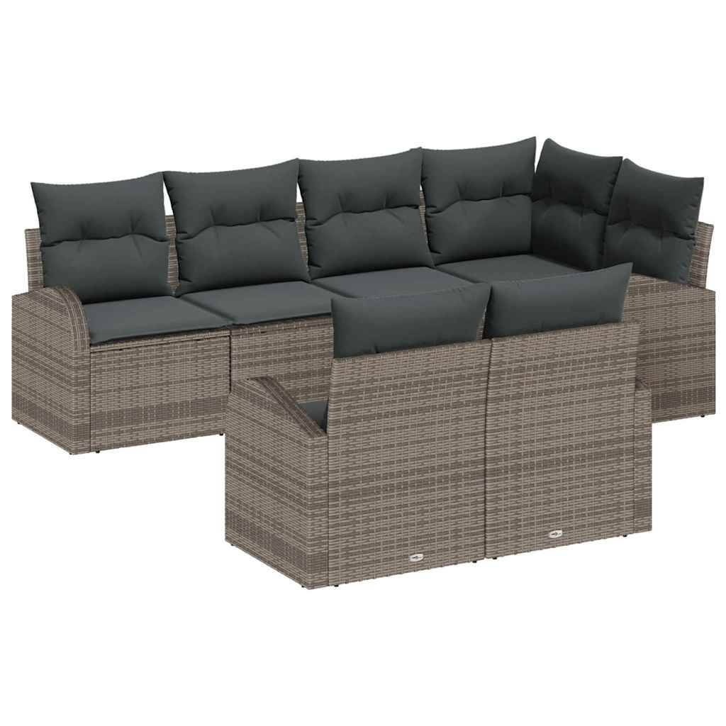 ComfortXL - Salon de Jardin d'Angle 7 Places Polyrotin Modulable avec Pieds Réglables pour Terrasse Gris – ComfortXL Outdoor Living - Image 2