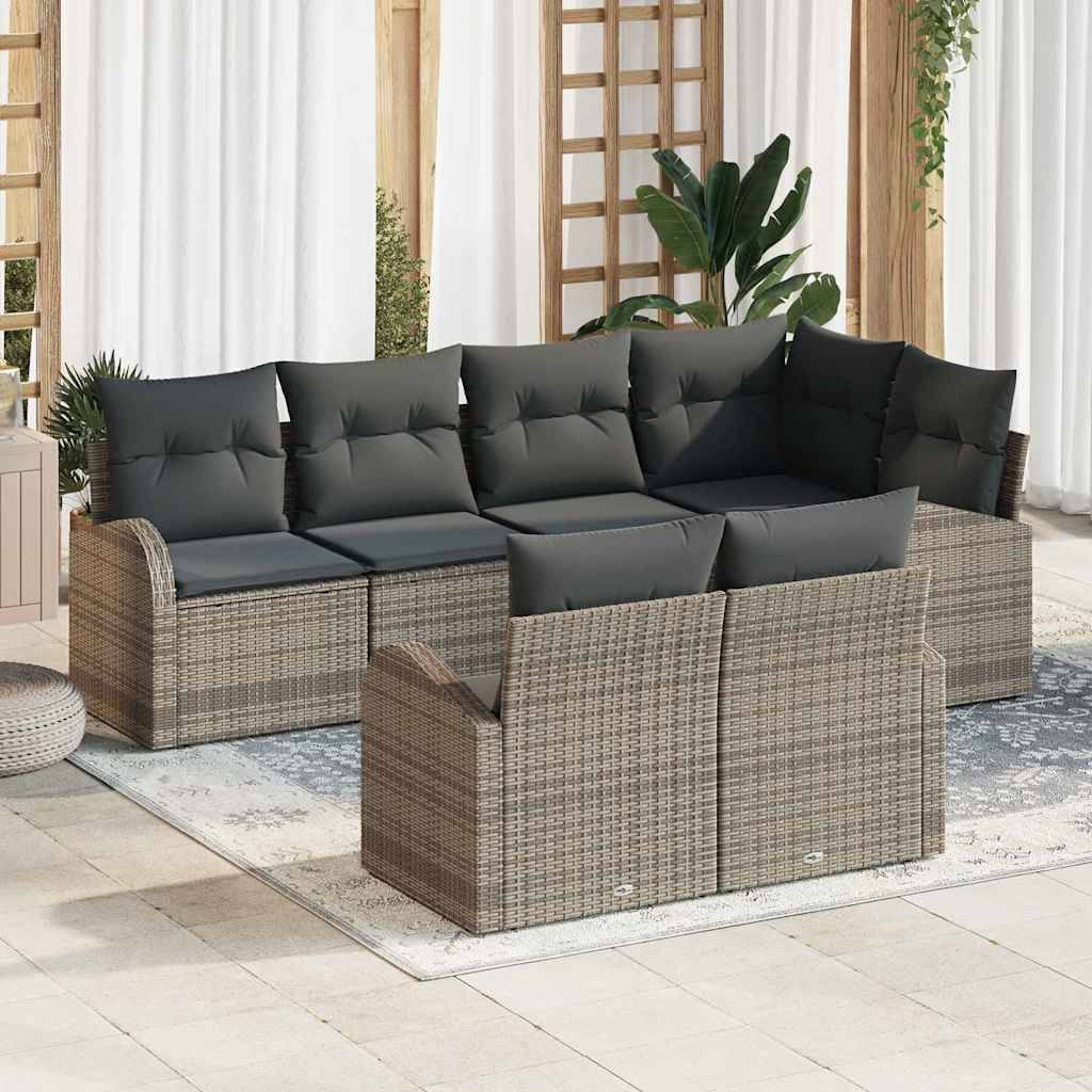 ComfortXL - Salon de Jardin d'Angle 7 Places Polyrotin Modulable avec Pieds Réglables pour Terrasse Gris – ComfortXL Outdoor Living - Image 1