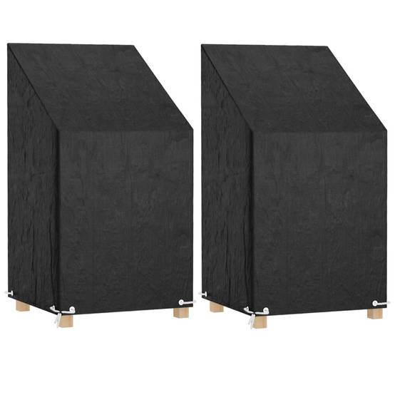 ComfortXL - Lot de 2 Housses pour Chaise de Jardin Haute PE Protection Imperméable Anti-UV Extérieur Noir 65x65x80/120 cm – ComfortXL Outdoor Living - Image 1
