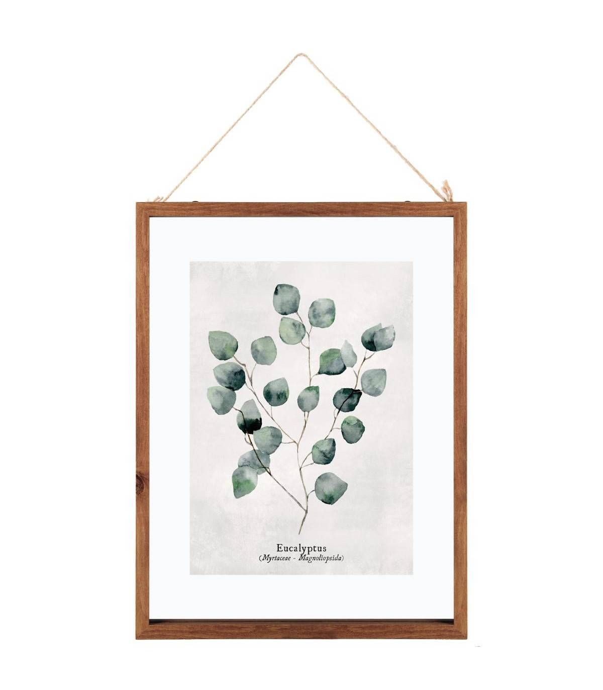 Cadre décoratif Feuilles en Bois et Verre 38 x 48 cm - Image 1