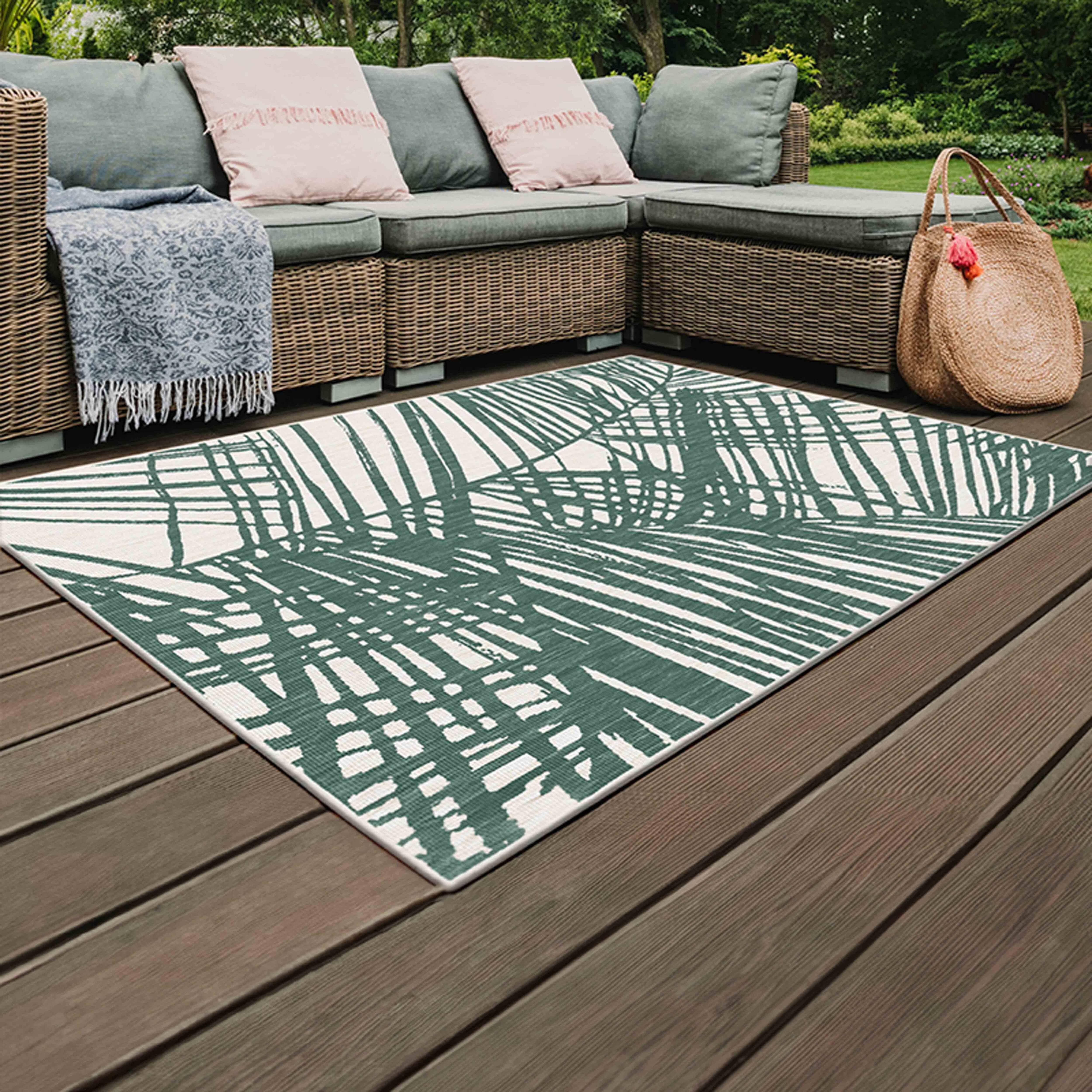 Oviala - Tapis d'extérieur en polypropylène 200 x 290 cm vert Palmio - Oviala - Image 2