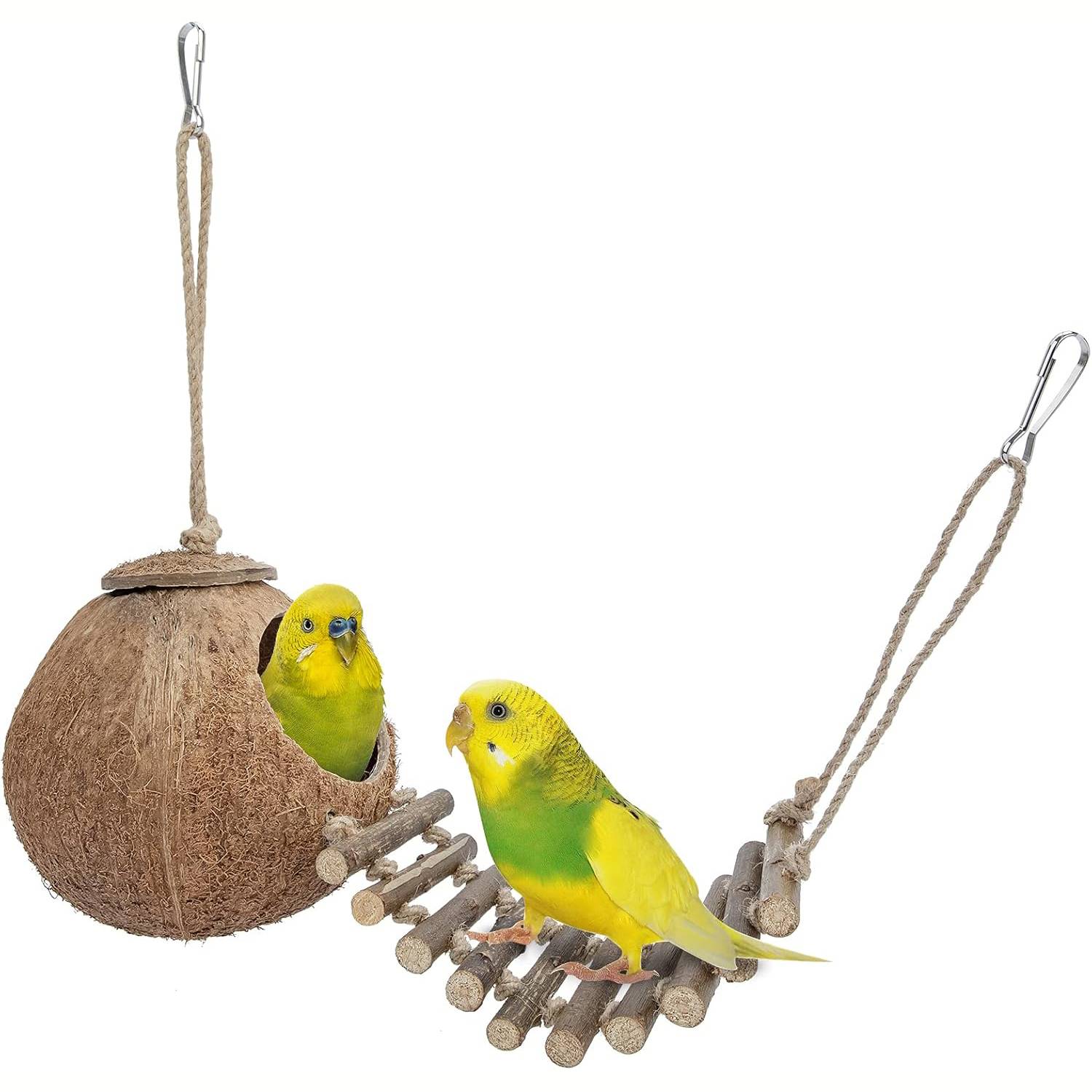 Nid et jouet pour oiseaux et hamsters avec échelle - Image 1
