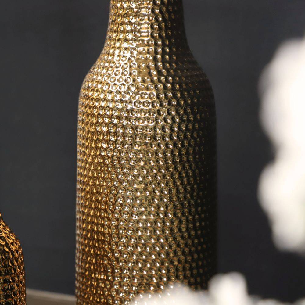 Vase en céramique doré 14 x 51 Ø ouv 4 cm Chemin de campagne - Image 5