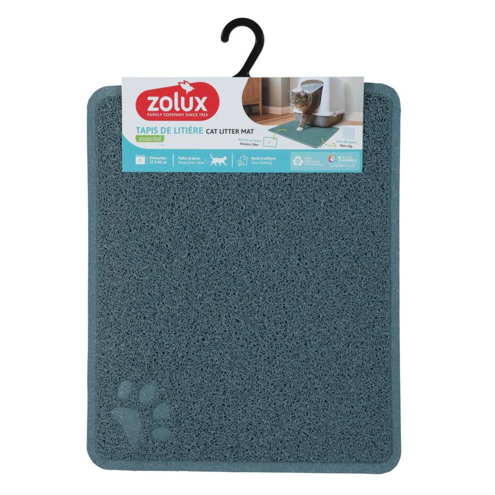 Zolux - Tapis d'hygiène 37 x 45 cm bleu pour maison de toilette chat - Image 1