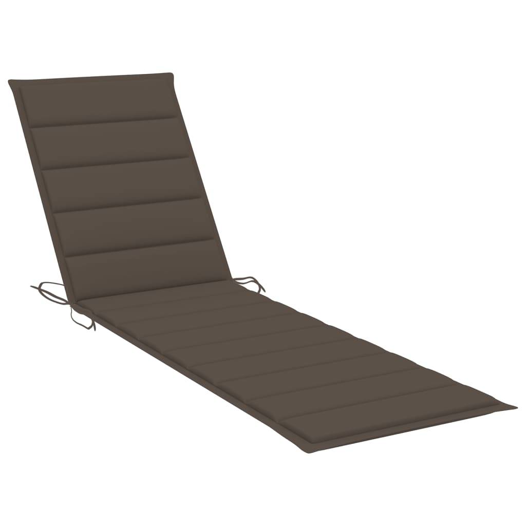 Helloshop26 - Lot de 2 transats chaise longue bain de soleil lit de jardin terrasse meuble d'extérieur avec coussin taupe bois de teck solide - Image 7