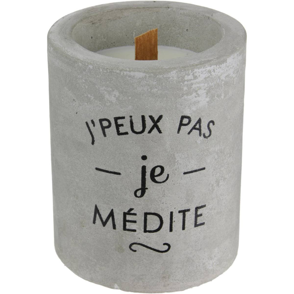The Home Deco Factory - Bougie senteur linge frais pot en ciment j'peux pas je médite - Image 1