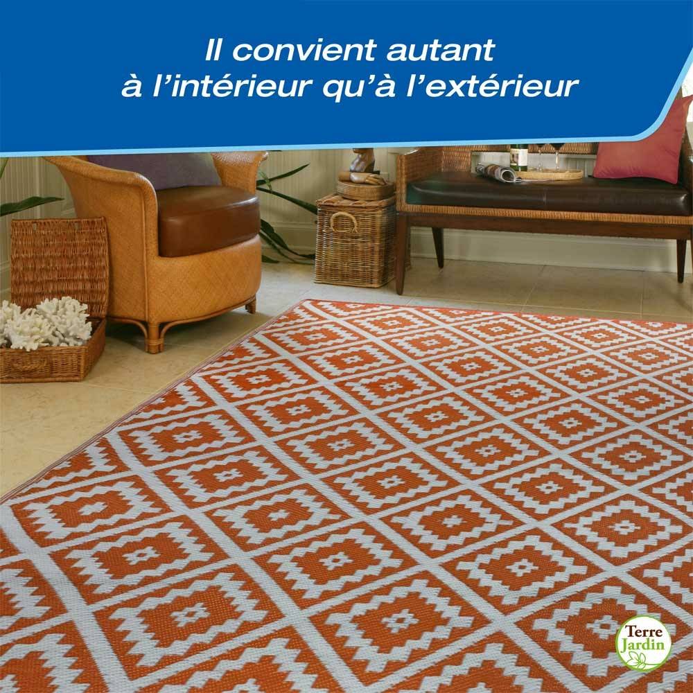 Tapis extérieur réversible pour balcon et terrasse Terracotta 120 x 180 Terracotta - Image 5
