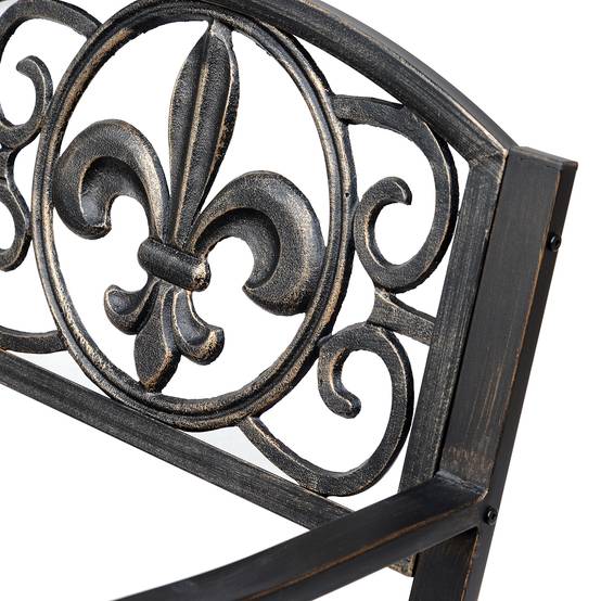 Fauteuil à bascule de jardin style antique en métal Bronze, 60 x 73 x 85 cm, fauteuil de détente extérieur élégant - Image 7