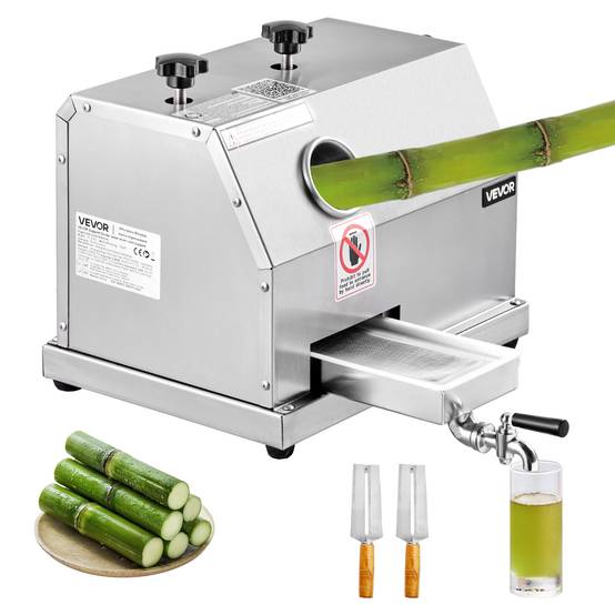 VEVOR Presse canne sucre manuelle, 50 kg/h, 3 rouleaux inox. Pour restaurant, bar. - Image 1