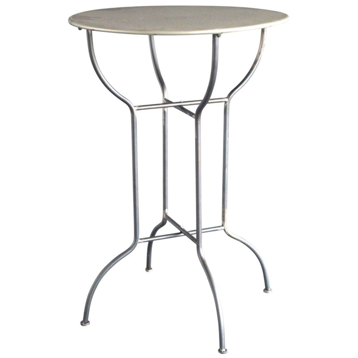Aubry Gaspard - Table haute mange-debout en métal laqué Gris antique - Image 1