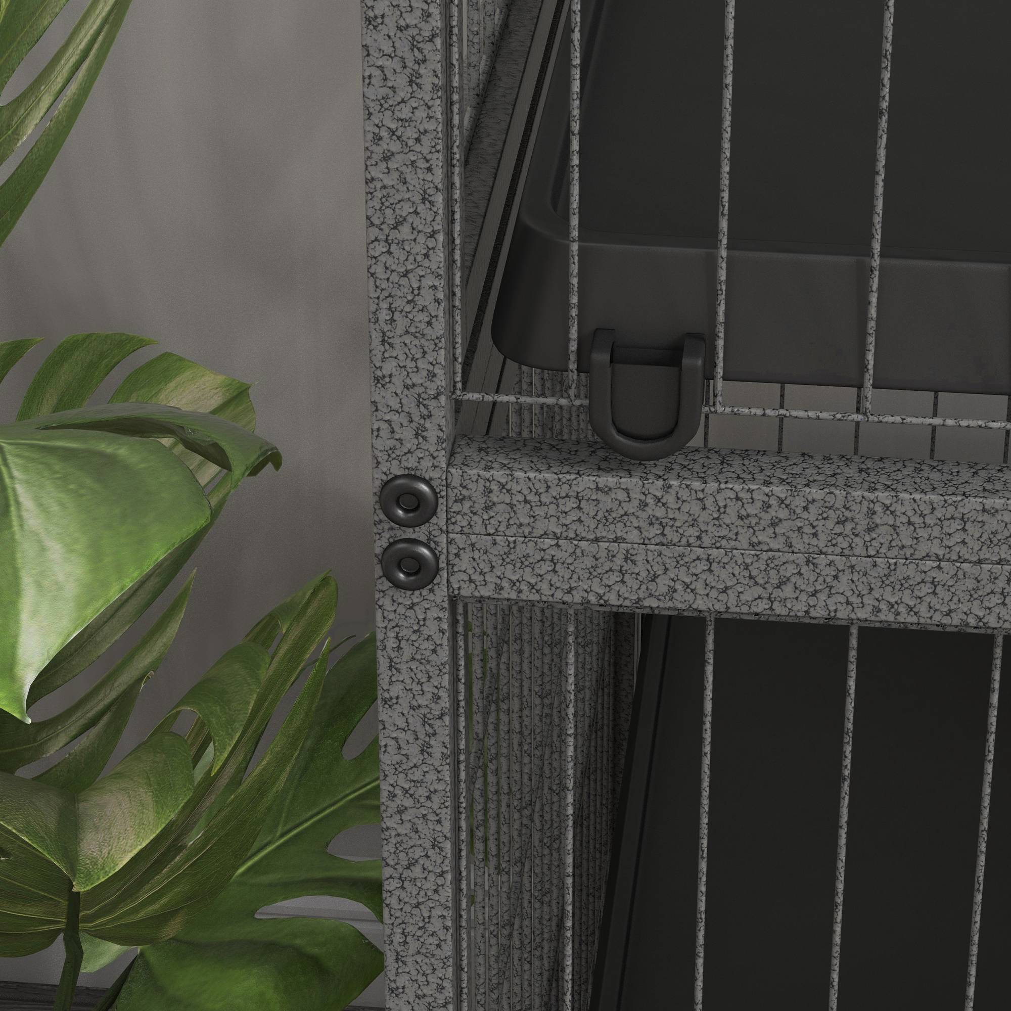 Cage rongeurs acier furet chinchilla 4 niveaux sur roulettes 80x52x128cm gris - ComfortXL Outdoor Living - Image 7