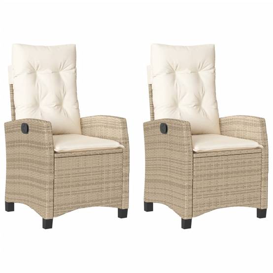 ComfortXL - Fauteuils de Jardin Relax Résine Tressée Dossier Inclinable pour Balcon Lot de 2 Beige – ComfortXL Outdoor Living - Image 2