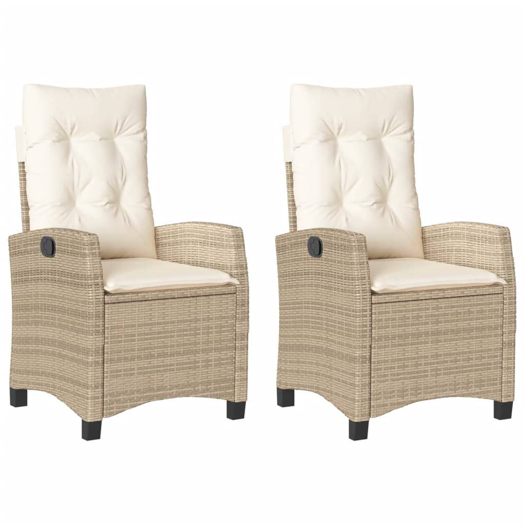 ComfortXL - Fauteuils de Jardin Relax Résine Tressée Dossier Inclinable pour Balcon Lot de 2 Beige – ComfortXL Outdoor Living - Image 2
