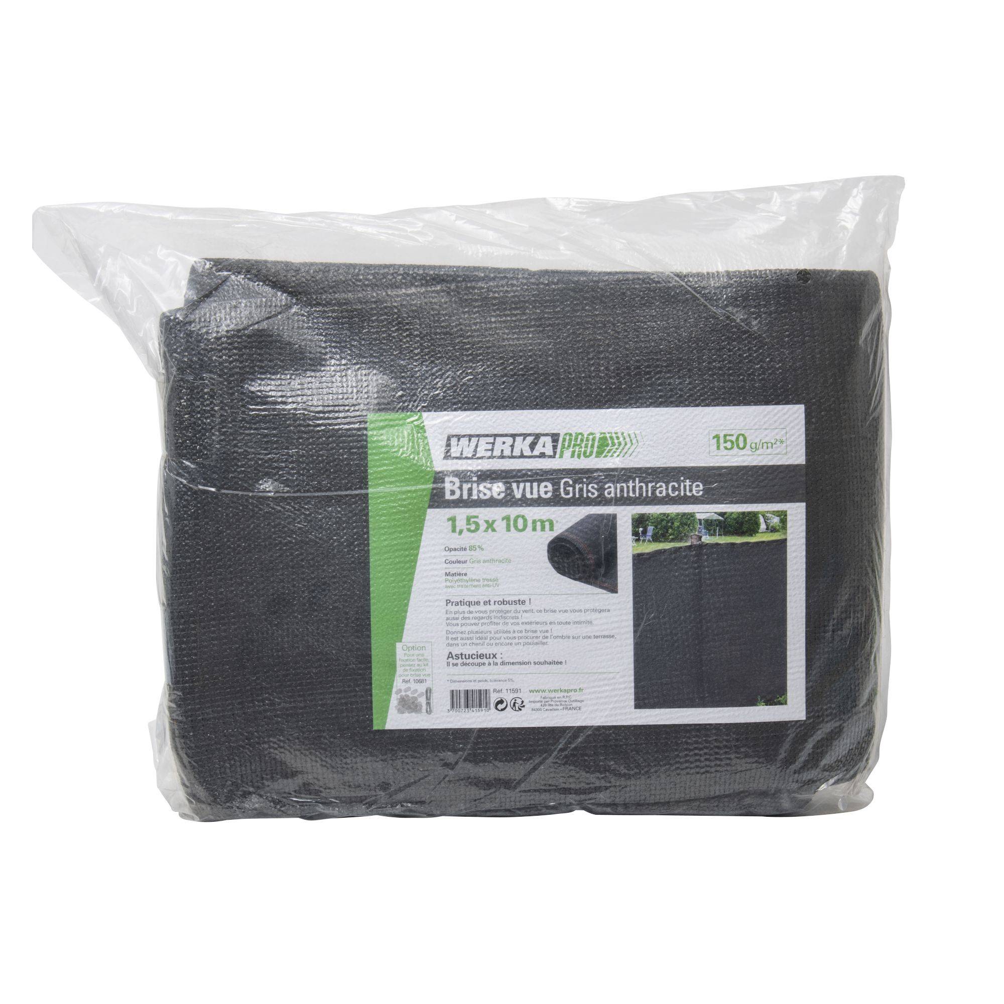 WERKA PRO - Brise vue gris anthracite 10m 150g/m2 WERKA PRO - 1,50 x 10m - Image 1