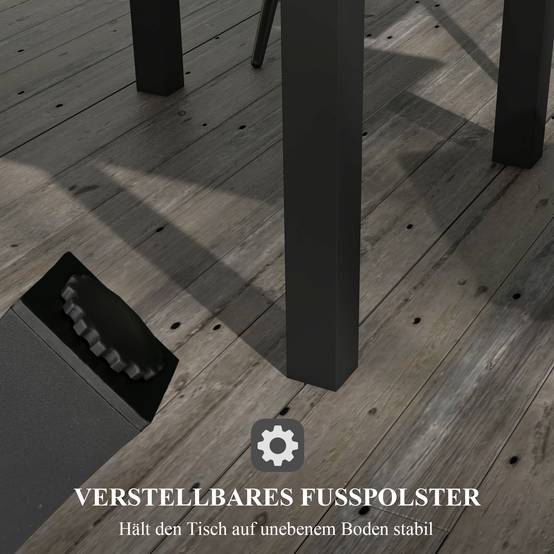 PANGIVO - Table extensible aluminium jaune 162 x 80 x 75 cm - PANGIVO - Image 9