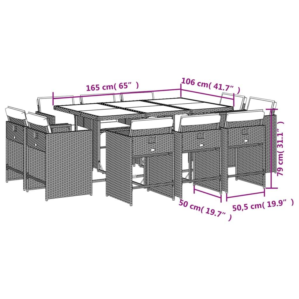 ComfortXL - Table et chaises de jardin 10 personnes résine tressée chaises pliables Noir – ComfortXL Outdoor Living - Image 8