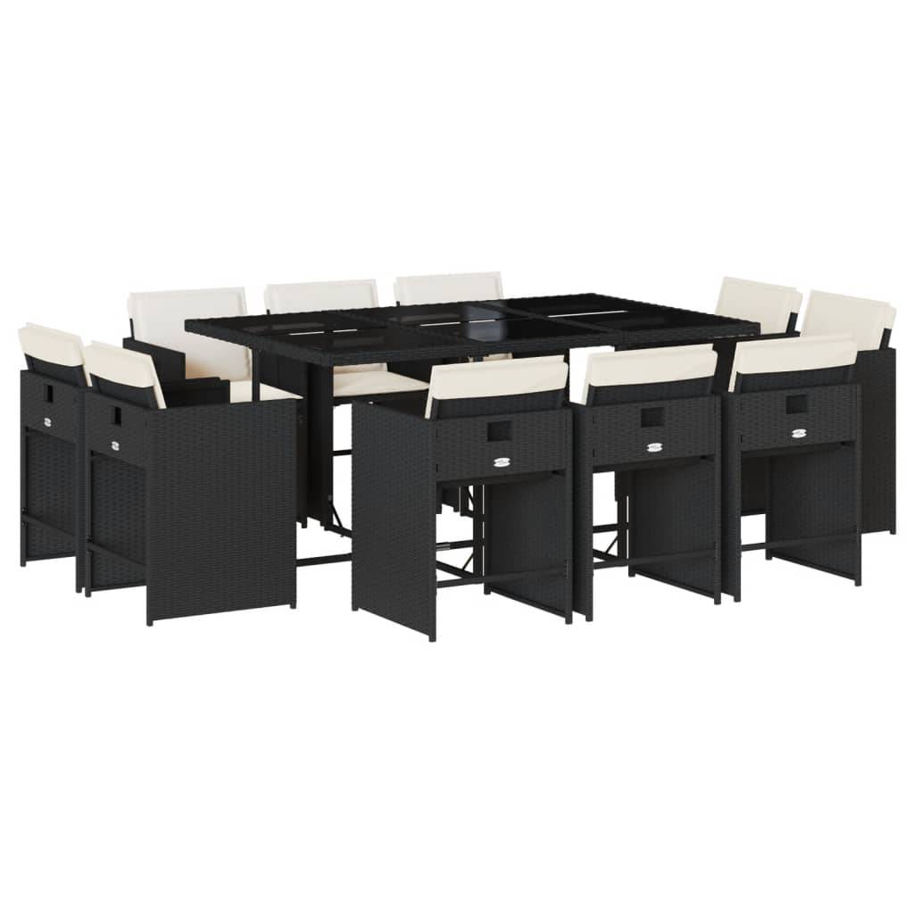 ComfortXL - Table et chaises de jardin 10 personnes résine tressée chaises pliables Noir – ComfortXL Outdoor Living - Image 2