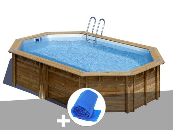 Gré - Kit piscine bois Gré Canelle 2 5,35 x 3,35 x 1,17 m + Bâche à bulles