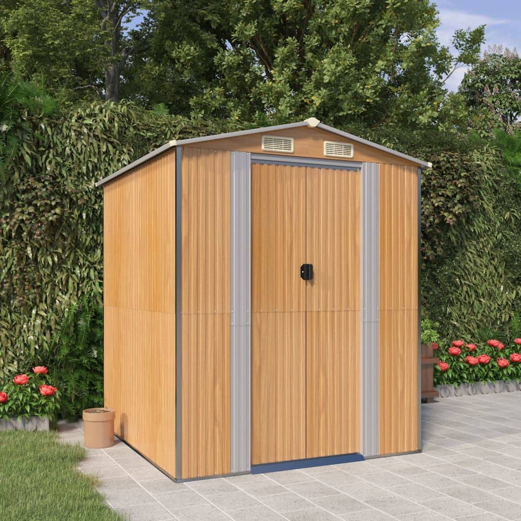 Vidaxl - Abri de jardin Marron clair 192x191x223 cm Métal galvanisé vidaXL 3147471 - Image 1