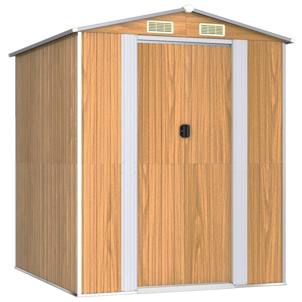Vidaxl - Abri de jardin Marron clair 192x191x223 cm Métal galvanisé vidaXL 3147471 - Image 2