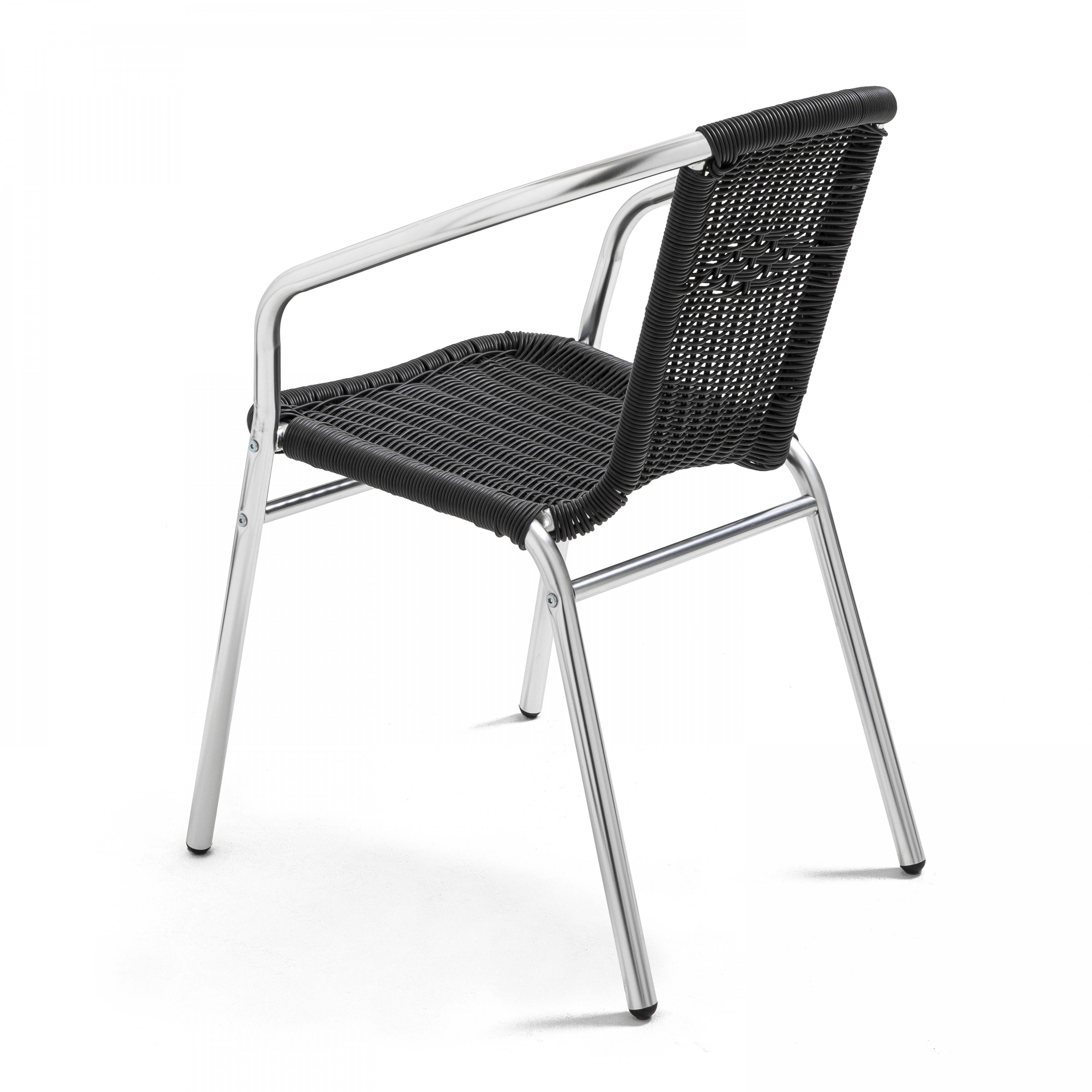 Oviala - Table de jardin ronde et 4 fauteuils en aluminium et résine Brixton - Oviala - Image 6