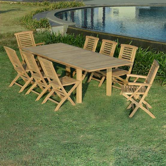 Salon de jardin teck massif Almeria, 8 places - TECK'Attitude - Image 5