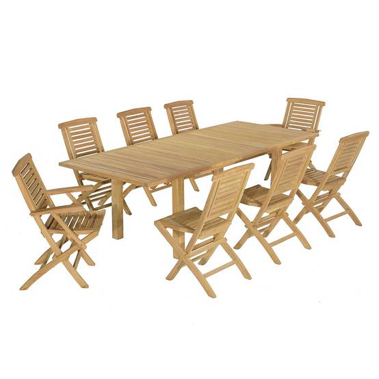 Salon de jardin teck massif Almeria, 8 places - TECK'Attitude - Image 1