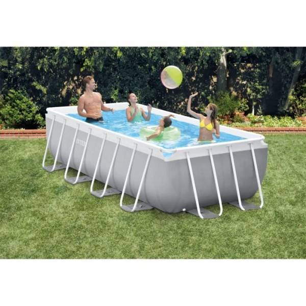 Intex - Kit Piscine hors sol tubulaire INTEX - Pris Frame - 400 x 200 x 100 cm - Rectangulaire (Livrée avec pompe et échelle) - 26788N - Image 3
