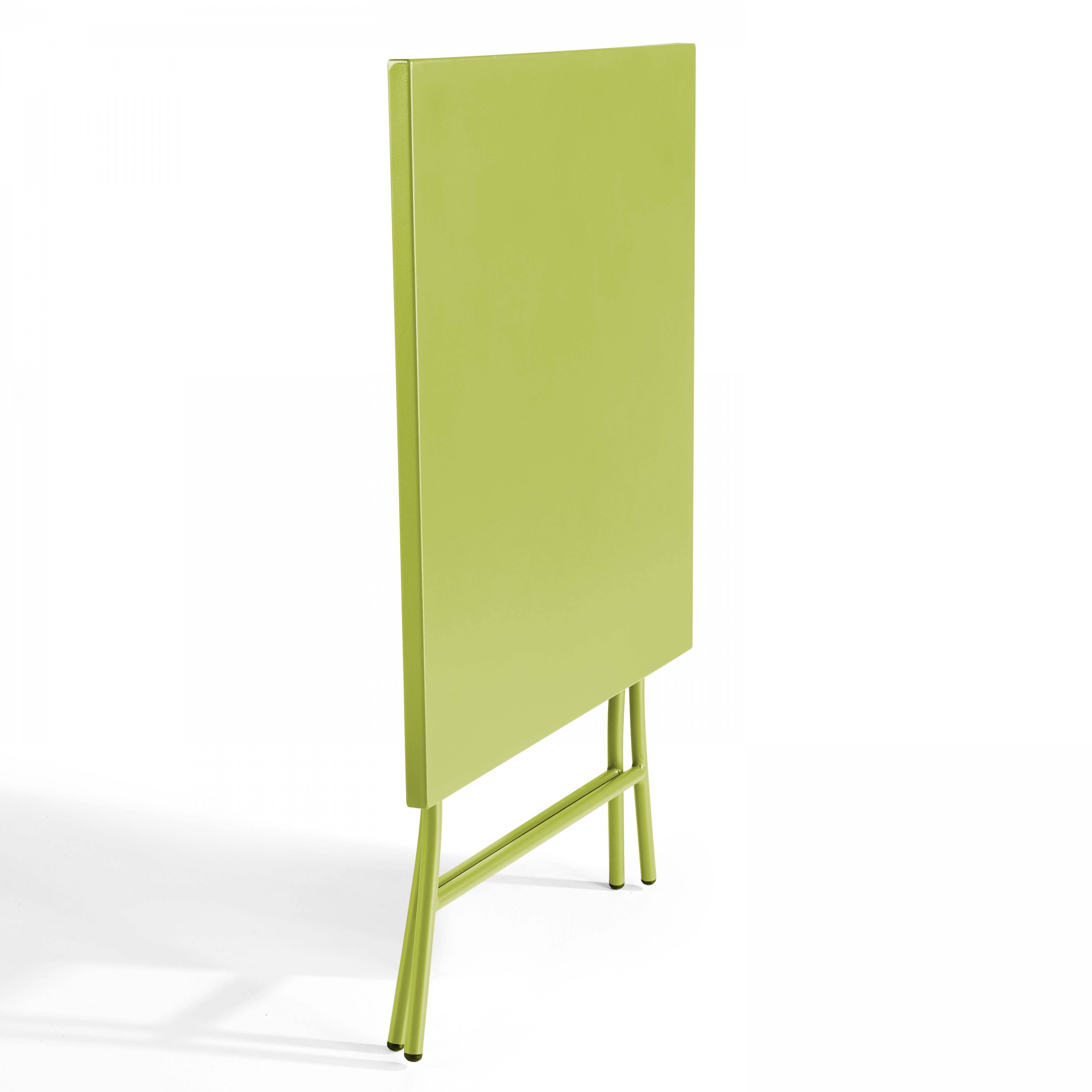 Oviala - Table de jardin pliante carrée en acier 70 cm 4 places vert Palavas - Oviala - Image 3