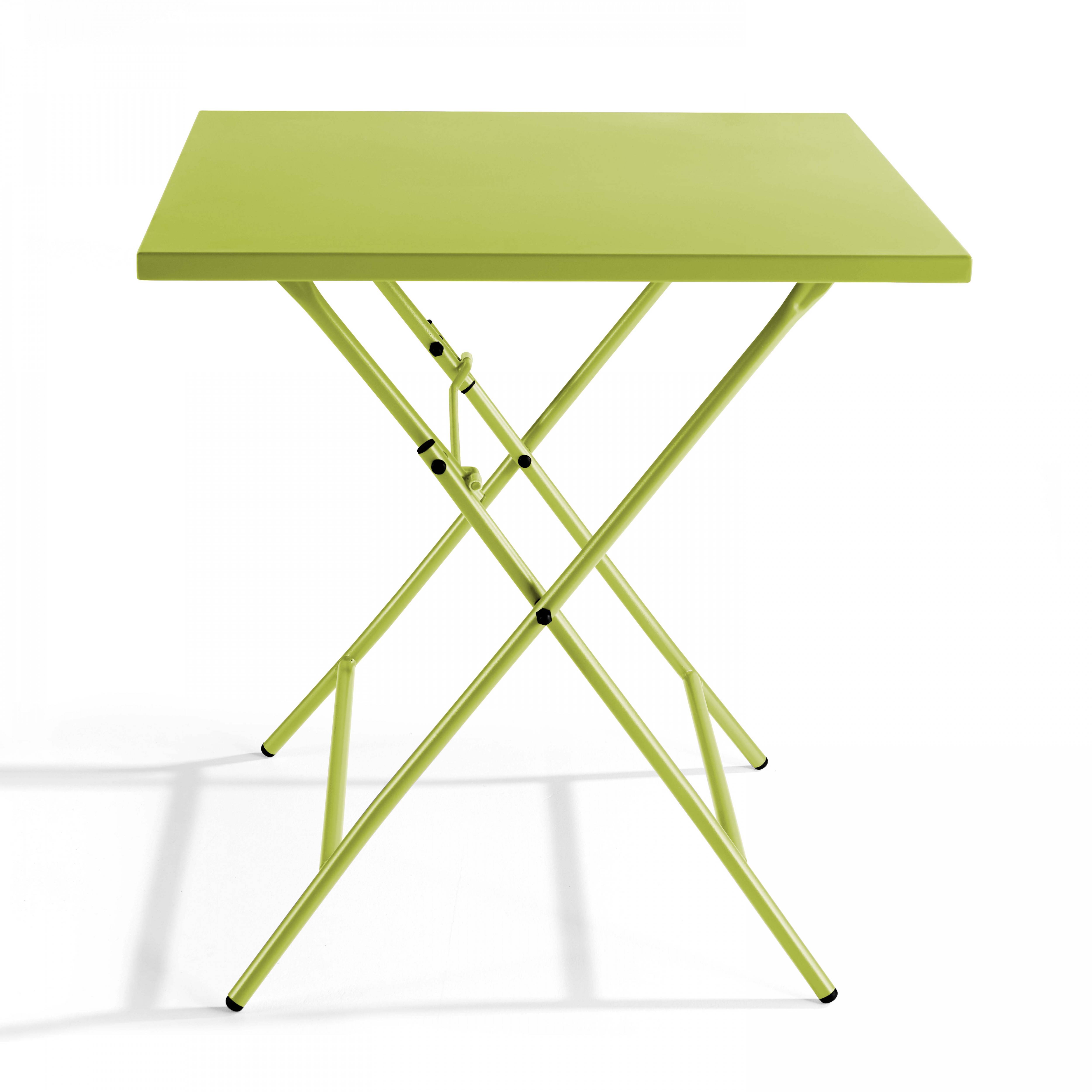 Oviala - Table de jardin pliante carrée en acier 70 cm 4 places vert Palavas - Oviala - Image 2