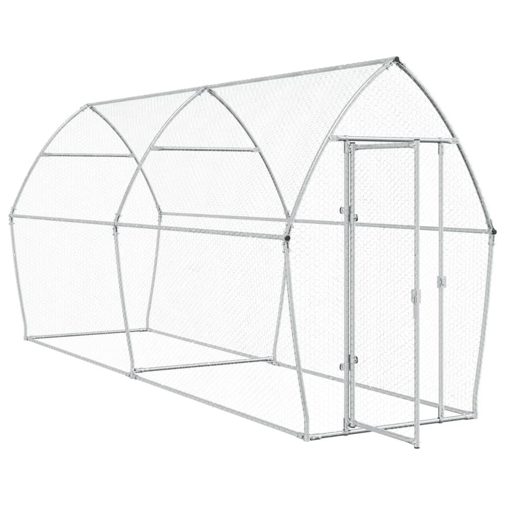 Maison Chic - Cage pour poules - Cage extérieur/intérieur argenté 400x105x182 cm acier galvanisé - Image 3