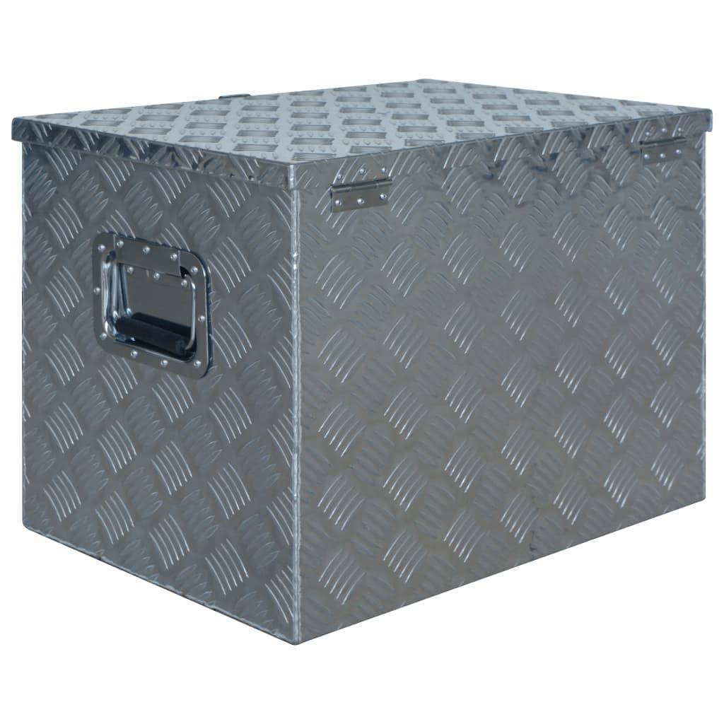 Helloshop26 - Boîte coffre de rangement caisse de outils boîte à outils boîte de remorque caisse de transport atelier 61 x 43 x 45,5 cm aluminium - Image 1