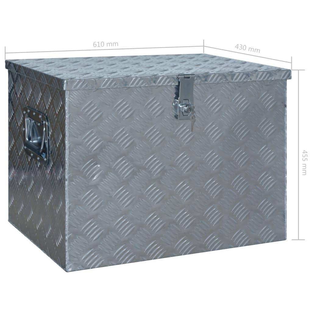 Helloshop26 - Boîte coffre de rangement caisse de outils boîte à outils boîte de remorque caisse de transport atelier 61 x 43 x 45,5 cm aluminium - Image 7