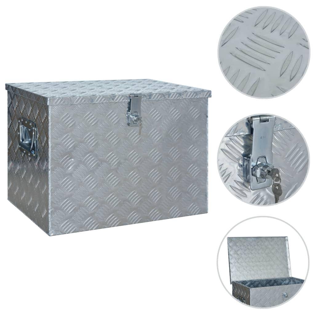 Helloshop26 - Boîte coffre de rangement caisse de outils boîte à outils boîte de remorque caisse de transport atelier 61 x 43 x 45,5 cm aluminium - Image 2