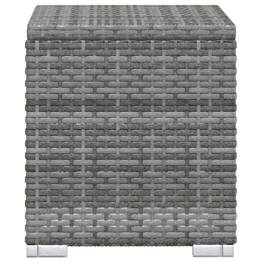 Helloshop26 - Transat chaise longue bain de soleil lit de jardin terrasse meuble d'extérieur avec coussin et table à thé résine tressée gris - Image 5