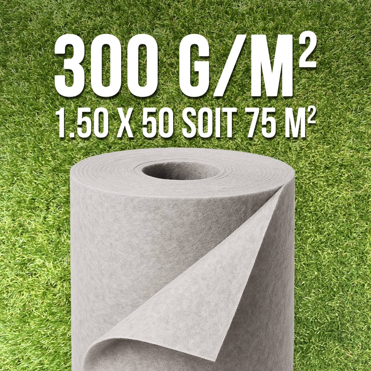 Membrane de Geotextile 300grs 1.5Mx50M soit 75m2 MGS - Image 1