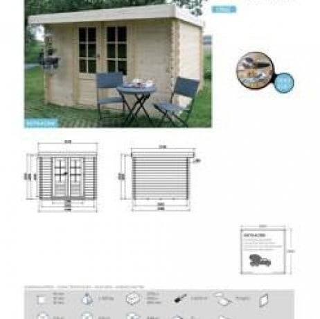 Abri de jardin HOF en bois 5,12m², Plancher Oui, Abri bûches Oui, Armoire adossée 2 portes - Image 5