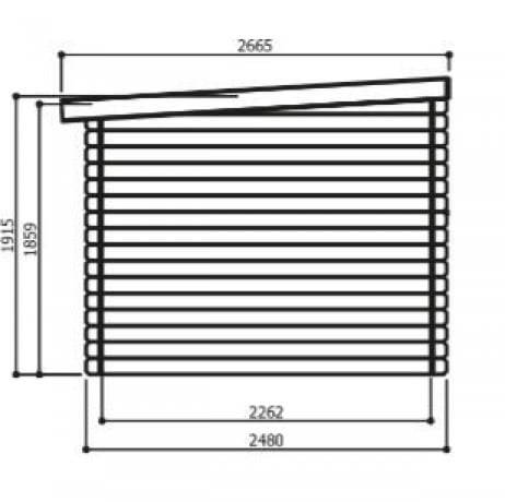 Abri de jardin HOF en bois 5,12m², Plancher Oui, Abri bûches Oui, Armoire adossée 2 portes - Image 3
