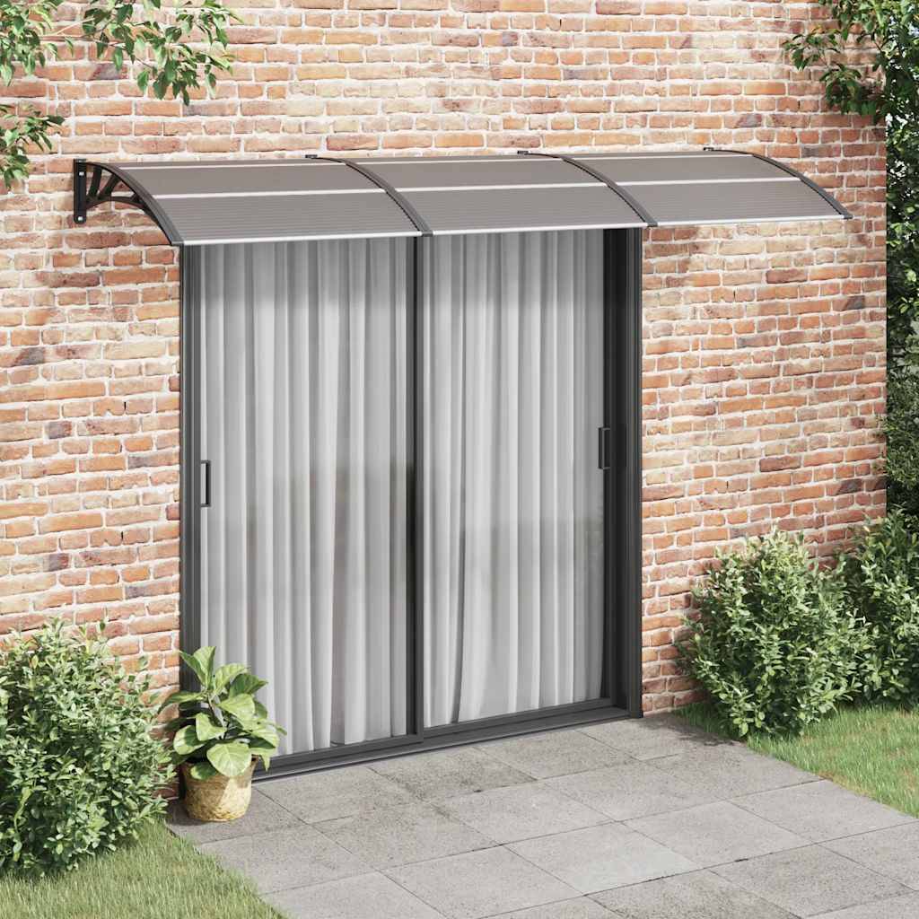 Grande Marquise de Porte 3m Polycarbonate Fumé Protection Solaire et Pluie Noir 300x75 cm – ComfortXL Outdoor Living - Image 1