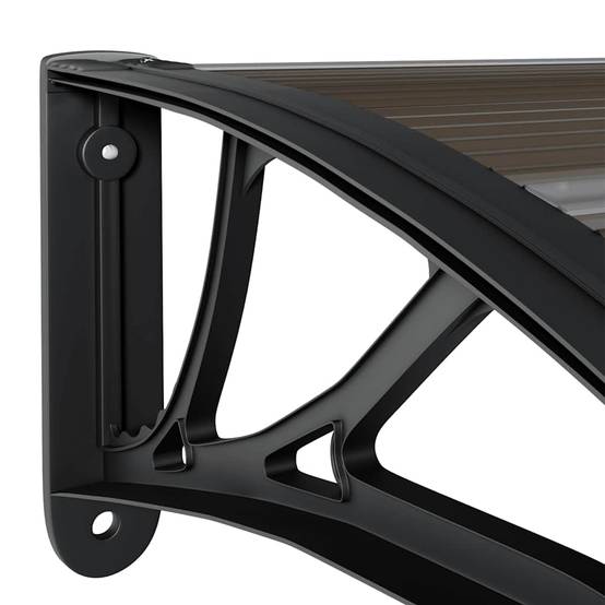 Grande Marquise de Porte 3m Polycarbonate Fumé Protection Solaire et Pluie Noir 300x75 cm – ComfortXL Outdoor Living - Image 6