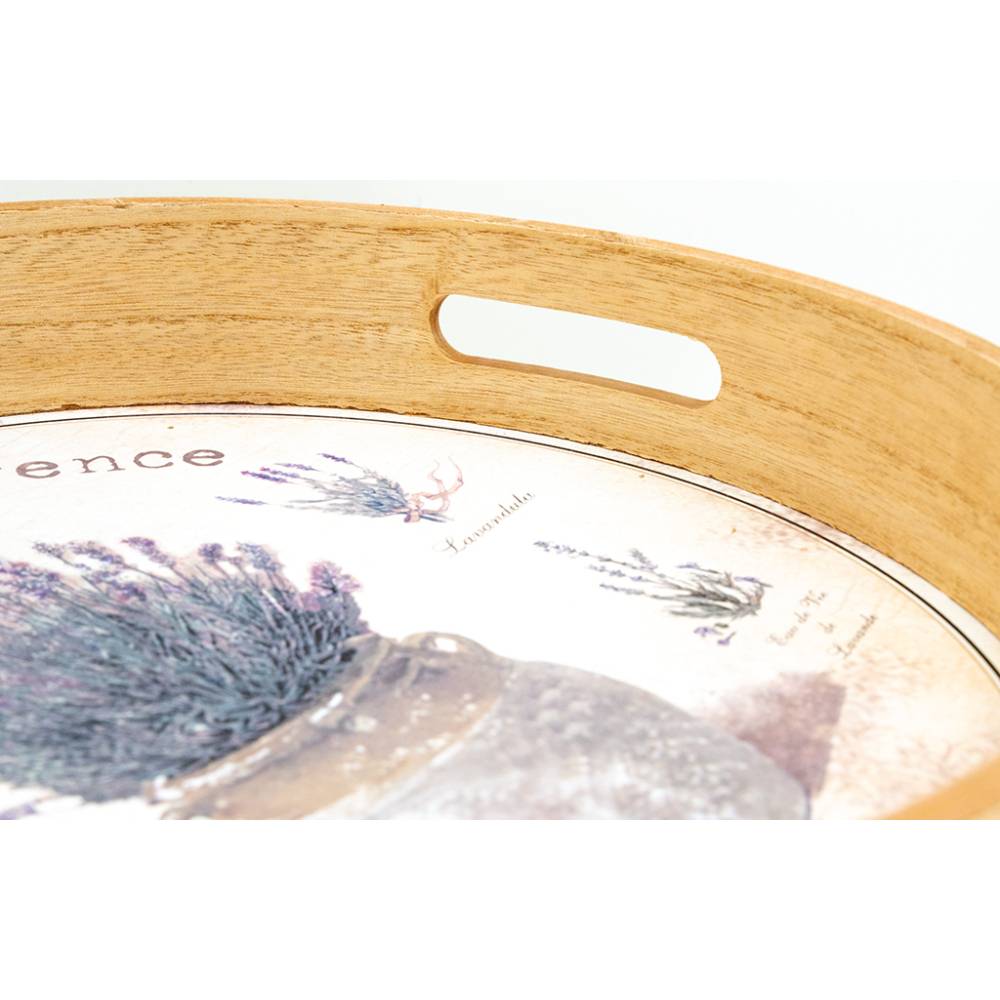 Aubry Gaspard - Plateaux ronde en bois naturel "Provence" - Image 4