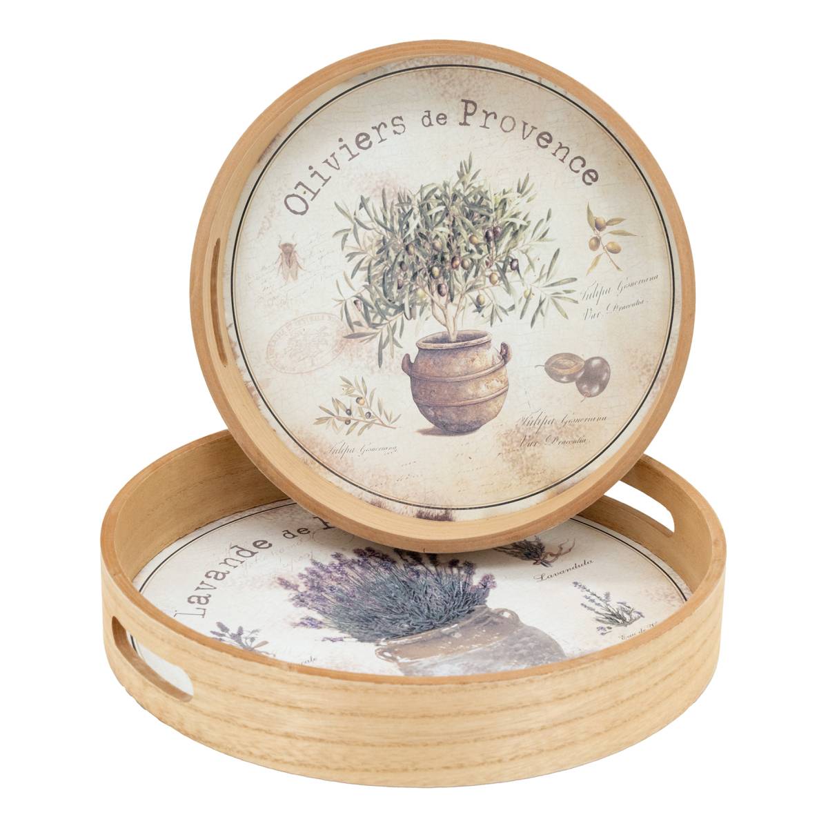 Aubry Gaspard - Plateaux ronde en bois naturel "Provence" - Image 1