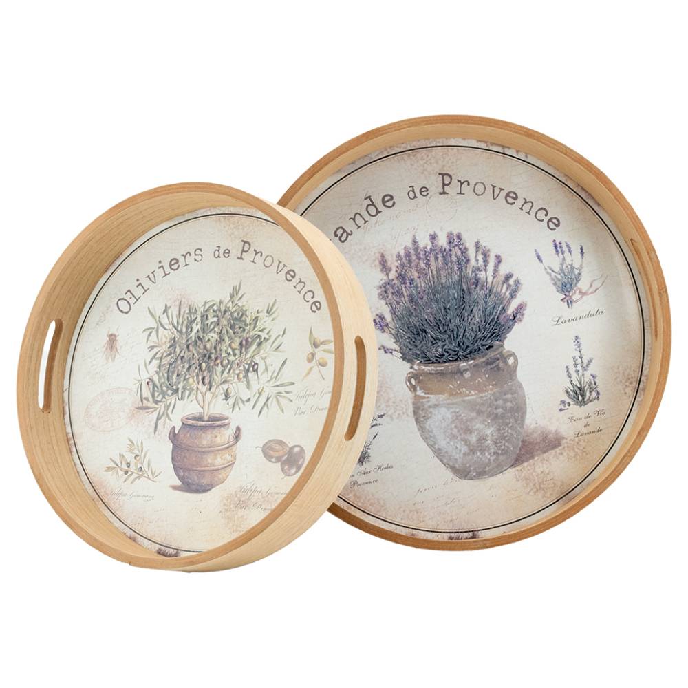 Aubry Gaspard - Plateaux ronde en bois naturel "Provence" - Image 3
