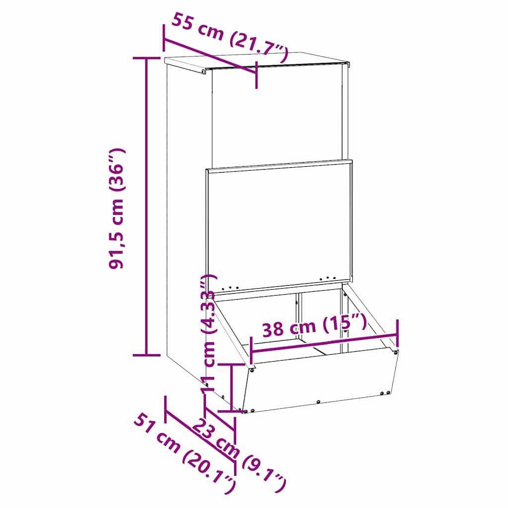 Vidaxl - Distributeur de porcs Vert olive 55 x 38 x 76 cm vidaXL 874637 - Image 3