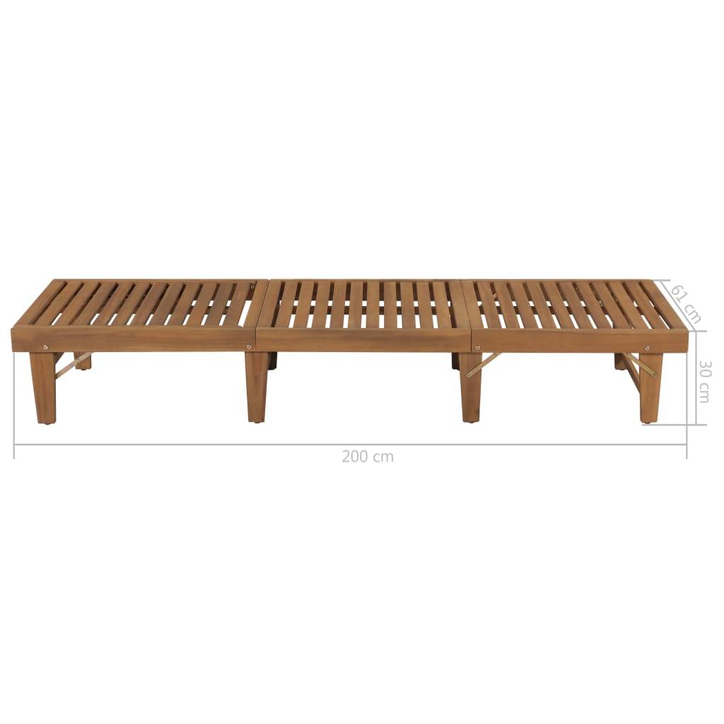 Chaise longue | Transat | Bain de soleil pliable avec coussin Bois d'acacia solide - Image 10