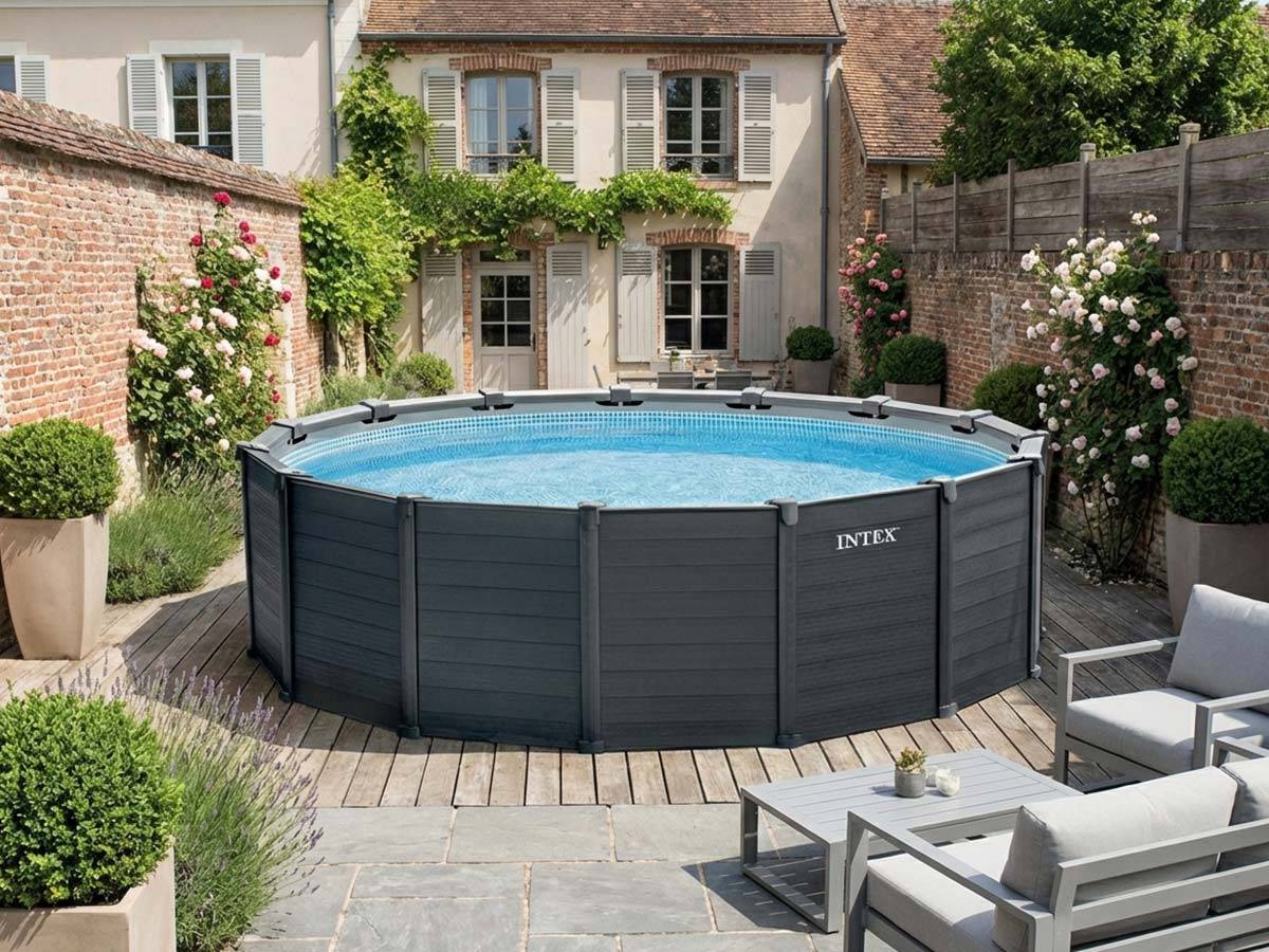 Piscine tubulaire Graphite ronde 4,78 x 1,24 m - Intex - Image 2