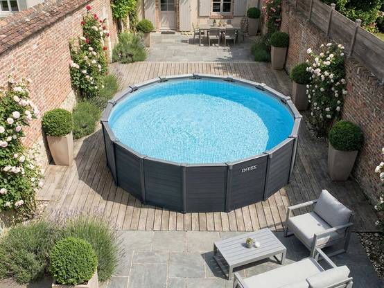 Piscine tubulaire Graphite ronde 4,78 x 1,24 m - Intex - Image 4
